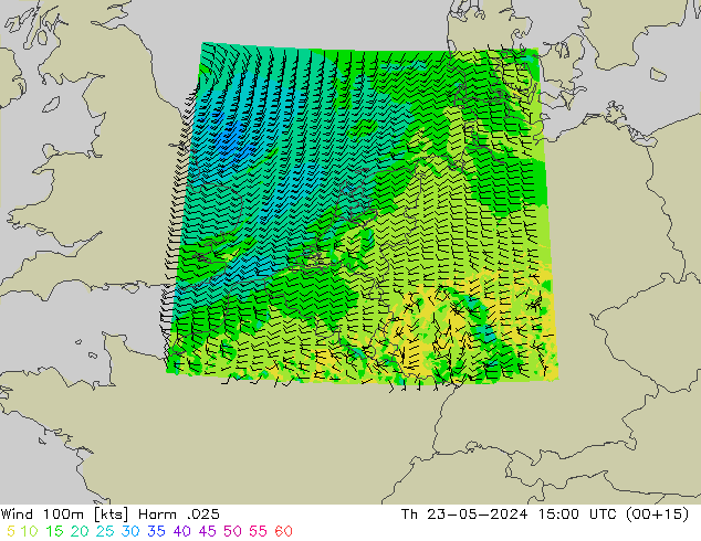 Wind 100m Harm .025 Th 23.05.2024 15 UTC