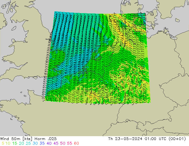 Wind 50m Harm .025 Čt 23.05.2024 01 UTC