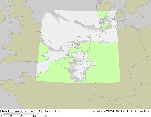 Bewolking (Middelb.) Harm .025 za 25.05.2024 06 UTC