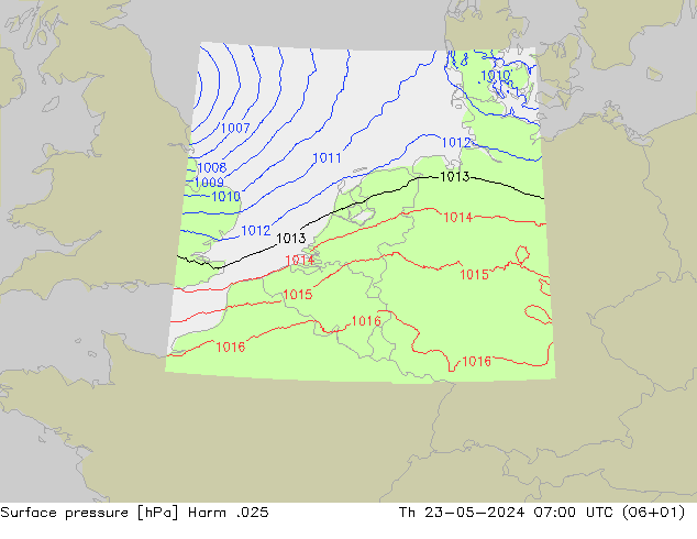 Luchtdruk (Grond) Harm .025 do 23.05.2024 07 UTC