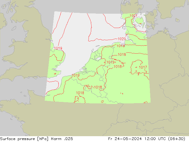 Surface pressure Harm .025 Fr 24.05.2024 12 UTC
