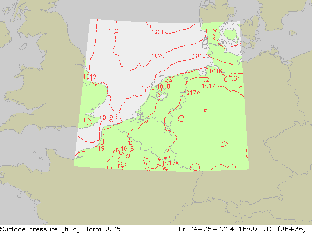 Surface pressure Harm .025 Fr 24.05.2024 18 UTC