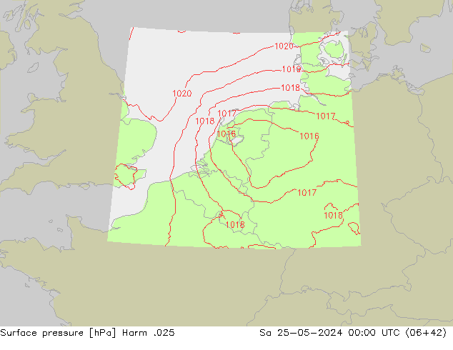 приземное давление Harm .025 сб 25.05.2024 00 UTC