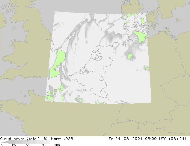 Nuages (total) Harm .025 ven 24.05.2024 06 UTC