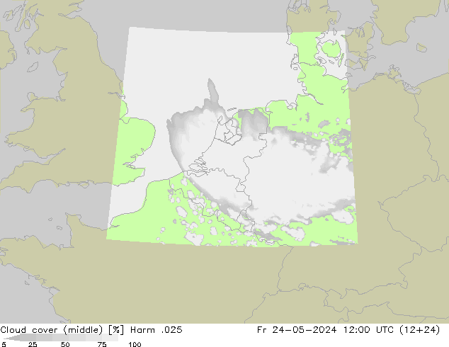 Wolken (mittel) Harm .025 Fr 24.05.2024 12 UTC
