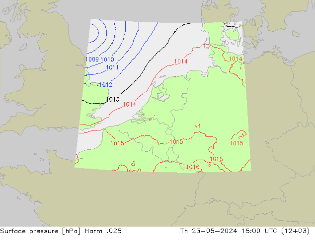 Atmosférický tlak Harm .025 Čt 23.05.2024 15 UTC