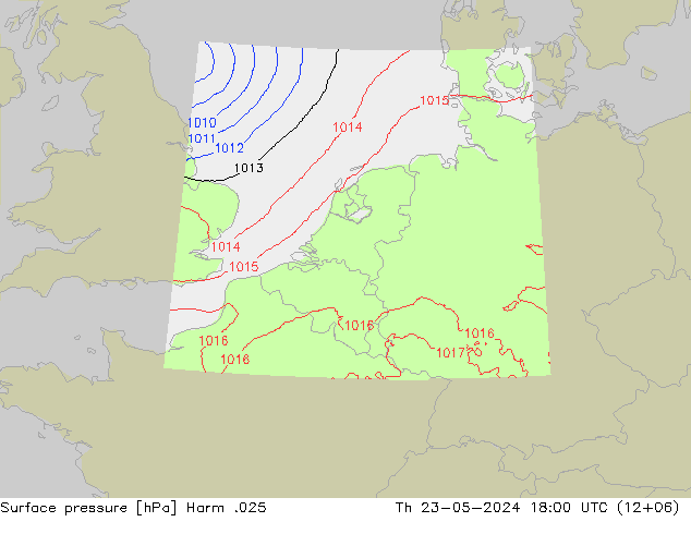 Atmosférický tlak Harm .025 Čt 23.05.2024 18 UTC