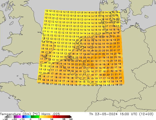 温度图 Harm .025 星期四 23.05.2024 15 UTC