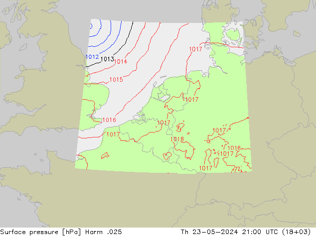 Pressione al suolo Harm .025 gio 23.05.2024 21 UTC