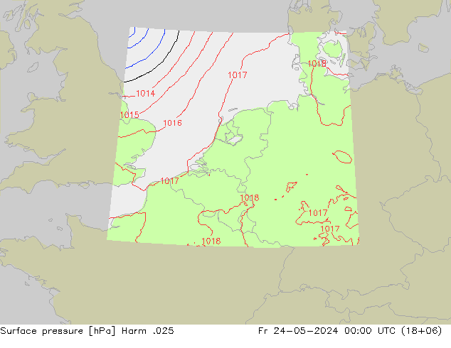 Luchtdruk (Grond) Harm .025 vr 24.05.2024 00 UTC