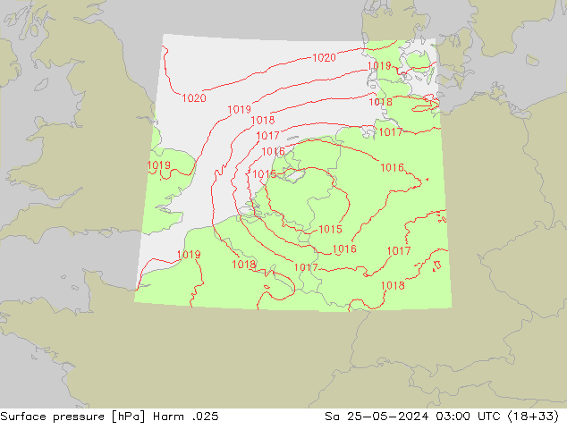 Luchtdruk (Grond) Harm .025 za 25.05.2024 03 UTC