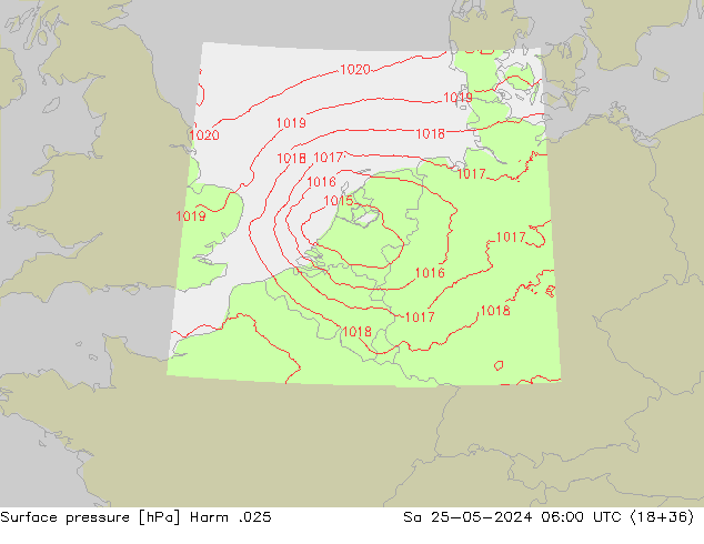 приземное давление Harm .025 сб 25.05.2024 06 UTC