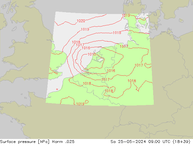 Luchtdruk (Grond) Harm .025 za 25.05.2024 09 UTC