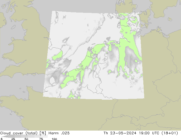 Nubes (total) Harm .025 jue 23.05.2024 19 UTC