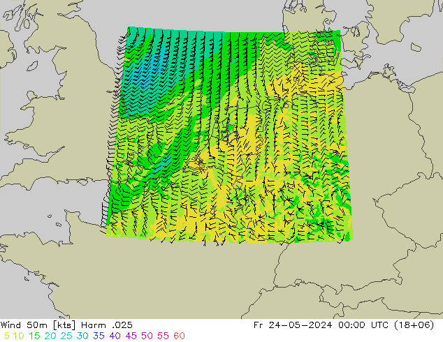 Wind 50m Harm .025 Pá 24.05.2024 00 UTC