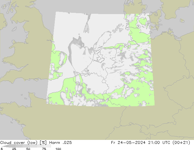 Bewolking (Laag) Harm .025 vr 24.05.2024 21 UTC