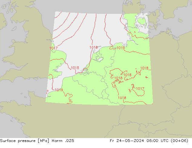 地面气压 Harm .025 星期五 24.05.2024 06 UTC