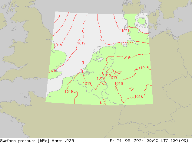 Luchtdruk (Grond) Harm .025 vr 24.05.2024 09 UTC