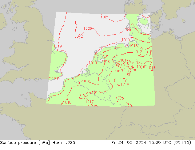 Surface pressure Harm .025 Fr 24.05.2024 15 UTC