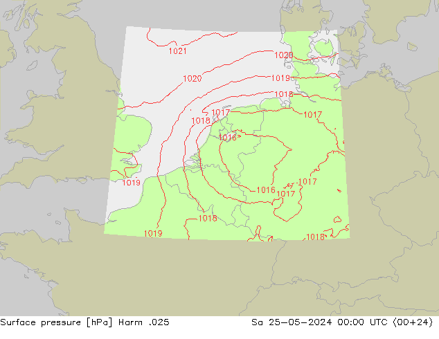 Luchtdruk (Grond) Harm .025 za 25.05.2024 00 UTC