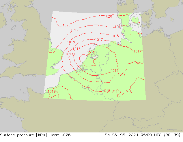 Luchtdruk (Grond) Harm .025 za 25.05.2024 06 UTC