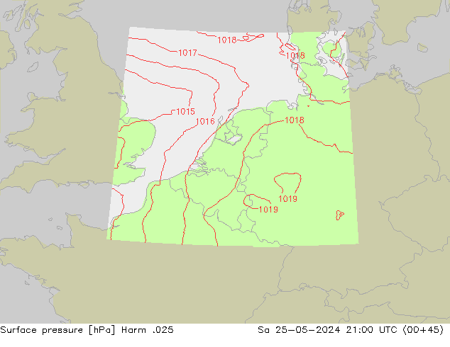 Surface pressure Harm .025 Sa 25.05.2024 21 UTC