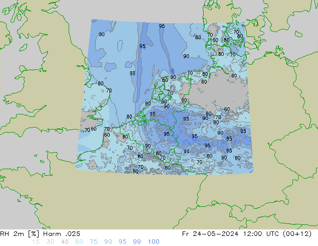 RH 2m Harm .025 Fr 24.05.2024 12 UTC