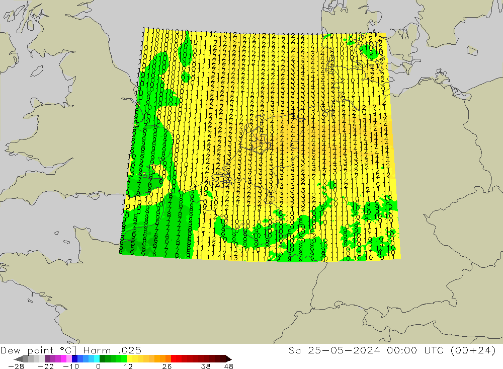 Point de rosée Harm .025 sam 25.05.2024 00 UTC