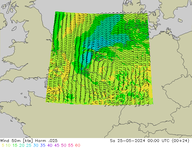 Wind 50m Harm .025 So 25.05.2024 00 UTC