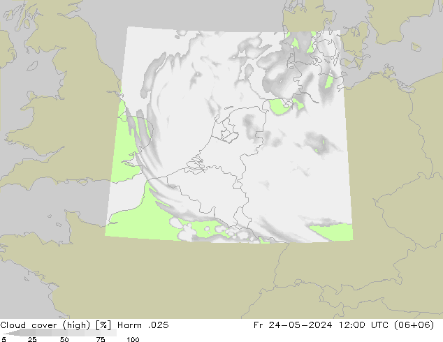 Cloud cover (high) Harm .025 Fr 24.05.2024 12 UTC