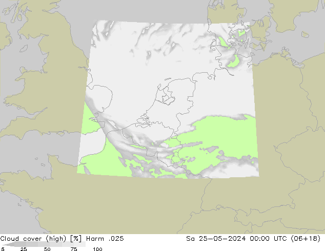 Nuages (élevé) Harm .025 sam 25.05.2024 00 UTC