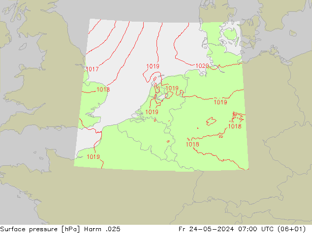 Luchtdruk (Grond) Harm .025 vr 24.05.2024 07 UTC