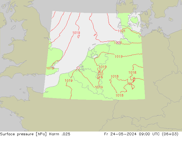 Surface pressure Harm .025 Fr 24.05.2024 09 UTC