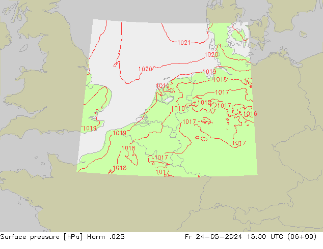 Pressione al suolo Harm .025 ven 24.05.2024 15 UTC