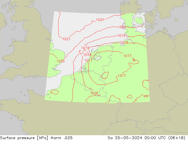 Surface pressure Harm .025 Sa 25.05.2024 00 UTC