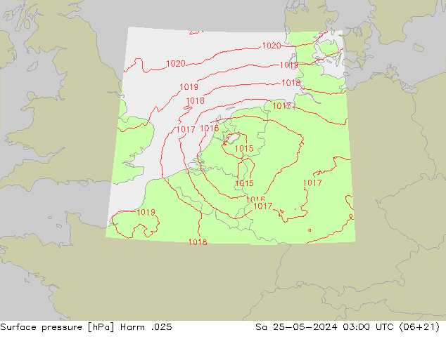 приземное давление Harm .025 сб 25.05.2024 03 UTC