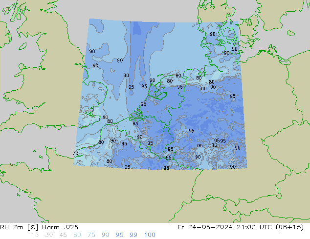 RH 2m Harm .025 Fr 24.05.2024 21 UTC