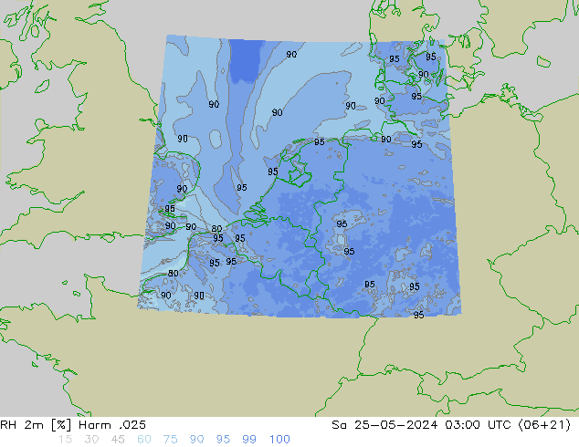 RH 2m Harm .025 Sa 25.05.2024 03 UTC