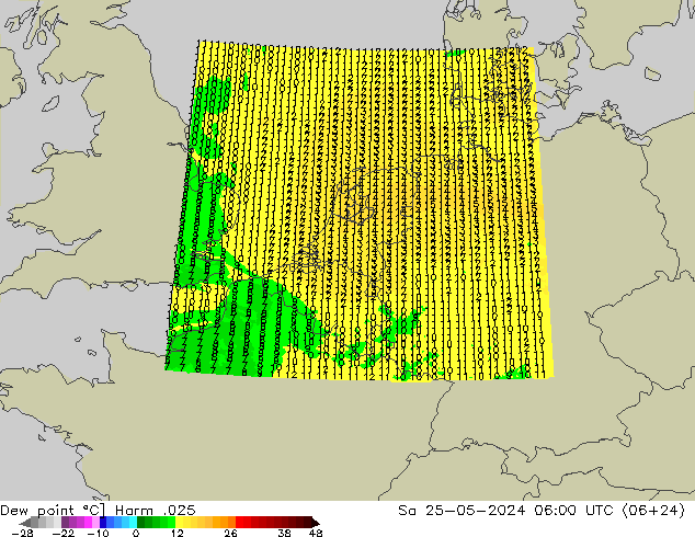 Point de rosée Harm .025 sam 25.05.2024 06 UTC