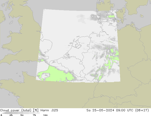 Nuages (total) Harm .025 sam 25.05.2024 09 UTC