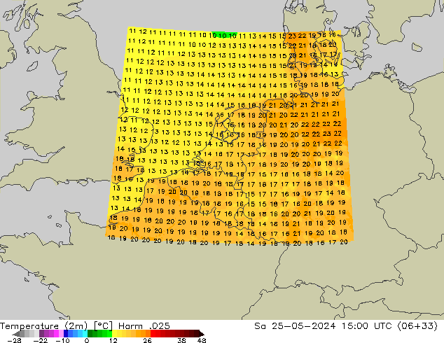 Temperature (2m) Harm .025 Sa 25.05.2024 15 UTC