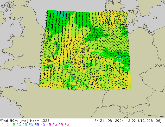 Wind 50m Harm .025 Fr 24.05.2024 12 UTC