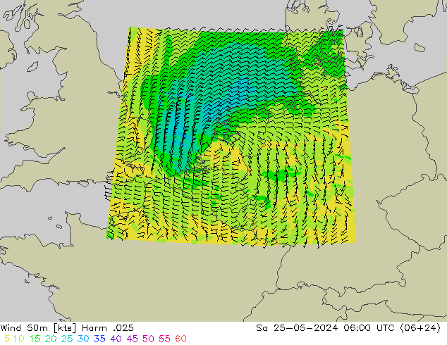 Wind 50m Harm .025 Sa 25.05.2024 06 UTC