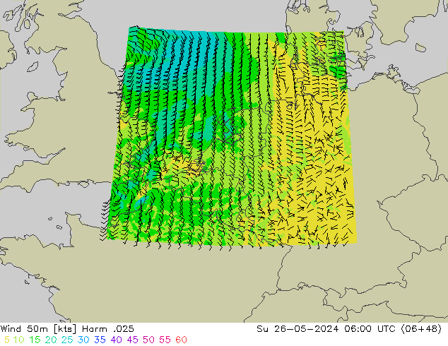 Wind 50m Harm .025 Su 26.05.2024 06 UTC