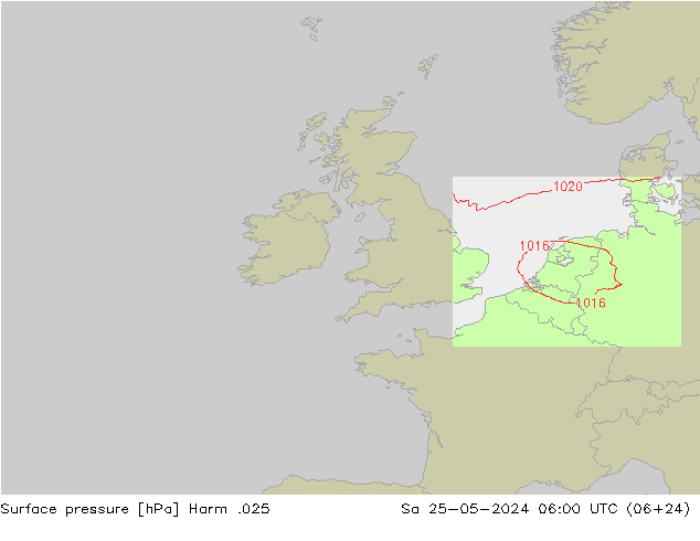 Surface pressure Harm .025 Sa 25.05.2024 06 UTC