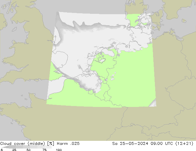 Bewolking (Middelb.) Harm .025 za 25.05.2024 09 UTC