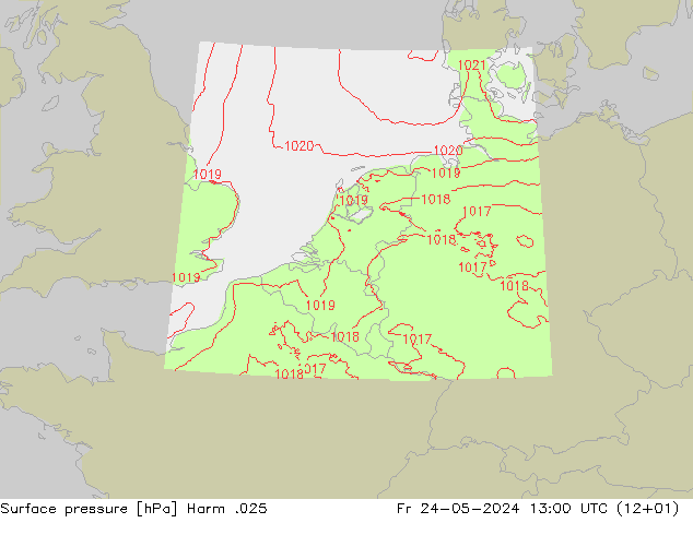 Surface pressure Harm .025 Fr 24.05.2024 13 UTC