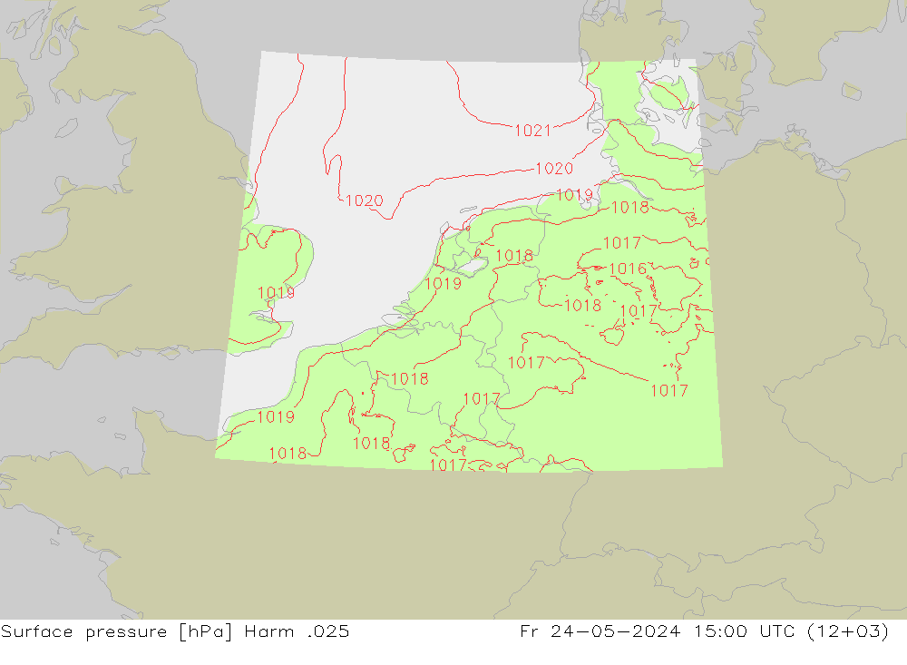 Surface pressure Harm .025 Fr 24.05.2024 15 UTC