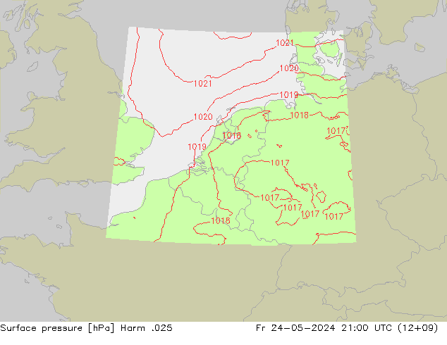 Surface pressure Harm .025 Fr 24.05.2024 21 UTC