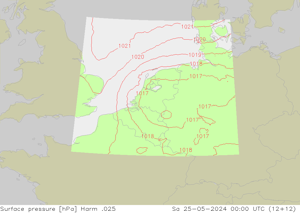 Surface pressure Harm .025 Sa 25.05.2024 00 UTC